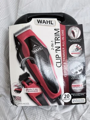 Wahl Clip 'N Trim Professional Hair Trimmer Red/Black New - Image 1 of 3