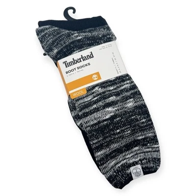 Timberland Boot Socks Heathered Black Grey Wool Blend 2 Pairs Women’s One Size - Image 1 of 4
