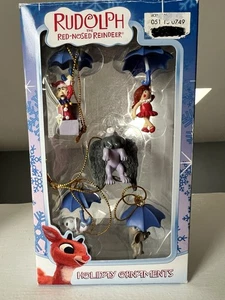RUDOLPH La Renna dal Naso Rosso Ornamenti in Miniatura di Enesco Set di 5 - Foto 1 di 6