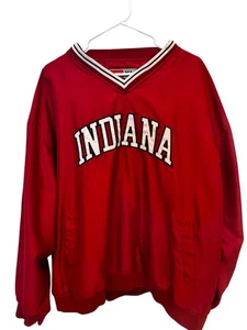 Vintage Pro Player Indiana Hoosiers Pullover Jacket XL Red Windbreaker NCAA 90's - Picture 1 of 8