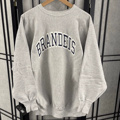 Vintage 90s Champion Brandeis University tejido inverso cuello redondo Foto 1 de 4