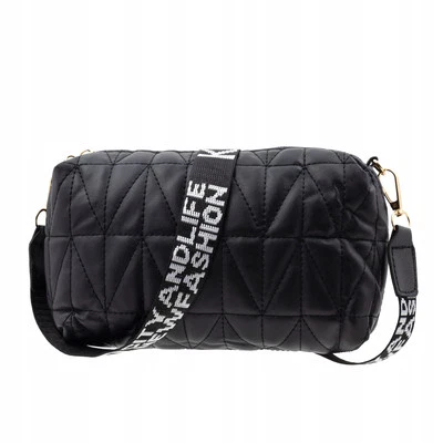 LITTLE ANGEL Kleine Kosmetiktasche gesteppte Umhängetasche Schwarz