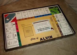 Alvin-opoly Board Game Alvin TX Open Box Complete Never Used No Box Lid - Picture 1 of 20