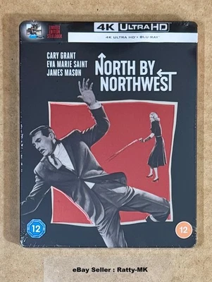 NORTH BY NORTHWEST - UK EXCLUSIVE 4K UHD + BLU RAY STEELBOOK - NEW & SEALED - Image 1 of 4