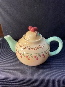 Vendor Teapot Pelzman Designs “CHERISHED TIMES OF LOVE & FRIENDSHIP “W/ CHERR - Picture 1 of 12