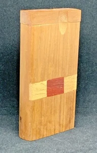 HIT BOWL USA HITTER POCKET SMOKE FLOWER ONE WOODEN TOBACCO SMOKING 4" DUGOUT BOX - Picture 1 of 12