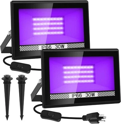 2Pcs UV Black Light 30W Bar UV LED Stage Blacklight Party DJ Club Halloween - Image 1 of 4