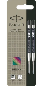 Parker Gel Refills Black Medium Pt New In Pack 2 Refills - Picture 1 of 1