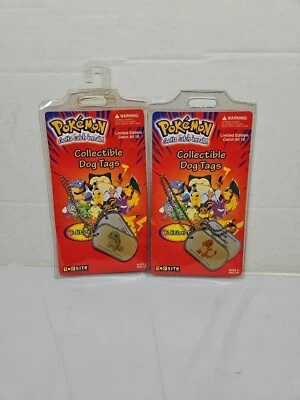 2 etiquetas de perro coleccionables Pokémon 1999 Squirtle and Charmander Foto 1 de 4