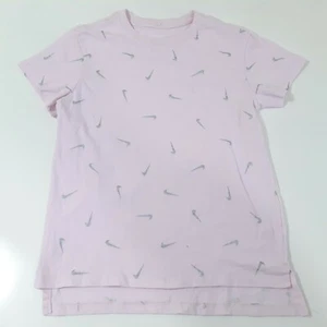 Nike Womens Pink Short Sleeve Side Slit Crew Neck Pullover T Shirt Size Large - Picture 1 of 9