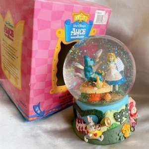 Disney Alice in Wonderland Limited Snow Globe Display Enesco music box - Picture 1 of 6