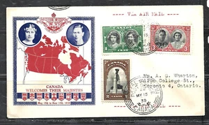 CANADA VIA AIR MAIL (USED) FROM 1939 CANADA WELCOMES THEIR MAJESTIES. - Picture 1 of 2
