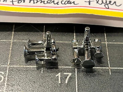 American Flyer S Train TWO CHROME PLASTIC REPRO DIESEL HORNS LN EXCELLENT LOT E - Image 1 of 4