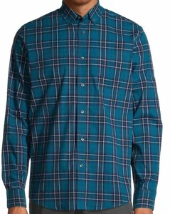 George Men's Stretch Classic Poplin Wrinkle Resistant LS Shirt S(34/36) #MS2 - Picture 1 of 2