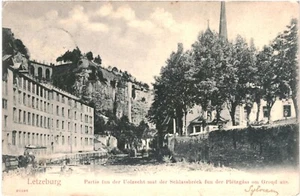 CPA Carte postale Letzeburg Partie fun der Uolzecht mat der Schlassbreck fun der - Picture 1 of 2