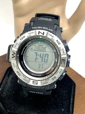 Reloj Hombre Casio Pro Trek PRW-3500 Solar Triple Sensor Digital Negro Resina 3414 Foto 1 de 4