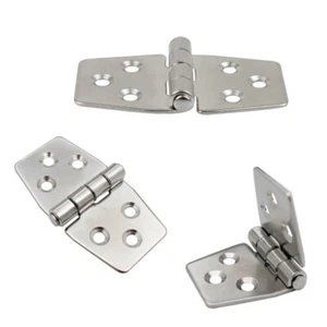 Flat door 304 Stainless Steel 76x40mm Door Hinge Hatch Locker Strap Hinge 3pc - Picture 1 of 7