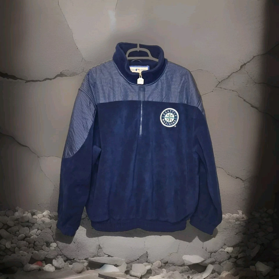 Vintage Seattle Mariners Jacket 1990's L MLB Pro Player Genuine 1/4 Zip Fleece - Image 1 of 4