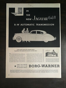 Vintage 1953 Jaguar Mark VII Borg-Warner Full Page Original Ad 1221