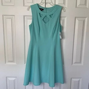 Abito Alyx verde menta taglia 10 senza maniche elasticizzato zip tubino ritaglio nuovo - Foto 1 di 15