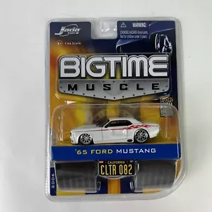 2006 Jada Toys BigTime Muscle '65 Ford Mustang White w/Red Flame Wave 7 CLTR 082 - Picture 1 of 4