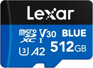 Lexar 512GB Blue Micro SD Card up to 160Mb/S, Microsdxc UHS-I Memory Card with S - Zdjęcie 1 z 12