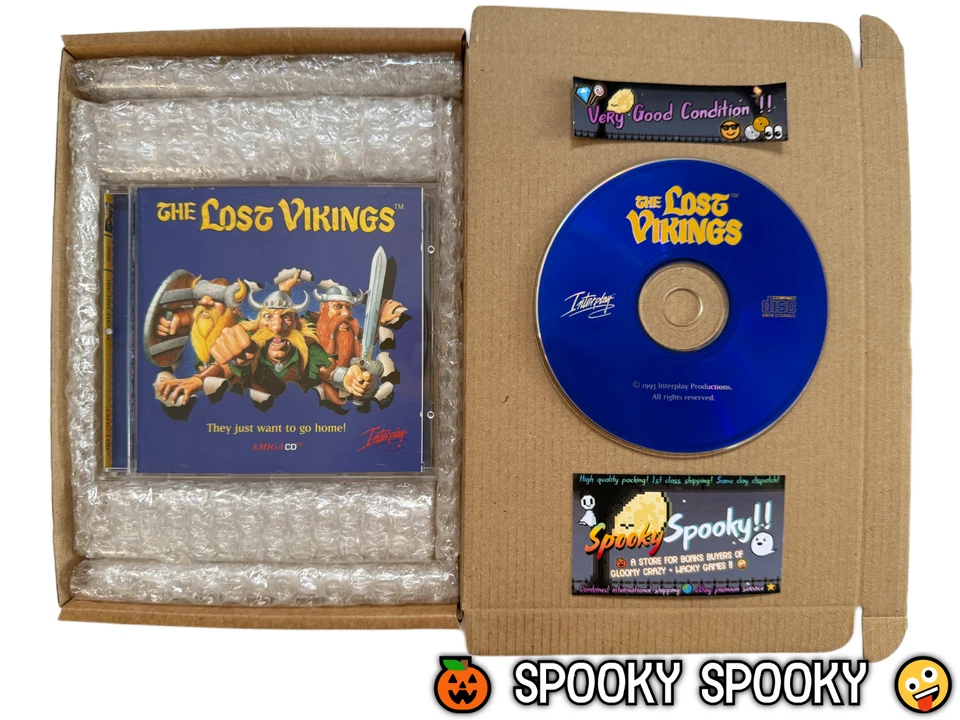 The Lost Vikings Amiga CD32 - UK PAL VGC CIB - High Quality Packing - Tracked - Image 1 of 4