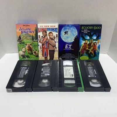 4 Childrens Movies The Incredible Journey, Like Mike, E.T. , Scooby-Doo, VHS - Image 1 of 4