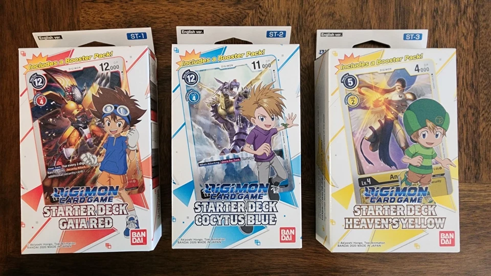 Sealed Digimon Card Game ST-1 Gaia Red, ST-2 Cocytus Blue, ST-3 Heaven's Yellow - Image 1 of 1