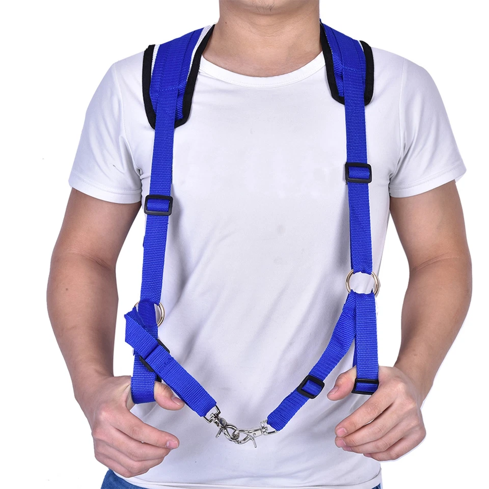 Practical Blue White PVC Fishing Vest Harness Adjustable Anglers Equipment - Image 1 of 4