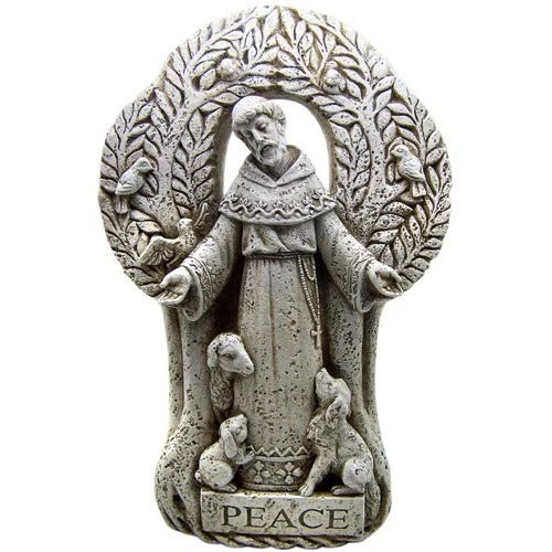 Patron of Animals Saint St Francis of Assisi Peace Tree Statue 12 1/2 Inch