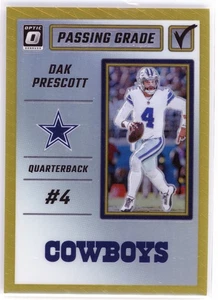 2023 Panini Optic Dak Prescott Passing Grade Gold /10 #PG-DP Cowboys - Picture 1 of 2