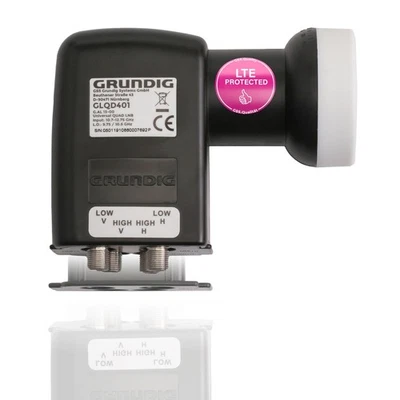 GSS Grundig Quad LNB 4 Teilnehmer 0,1dB 4K Digital Full HDTV LMB Wetterschutz 3D - Bild 1 von 4