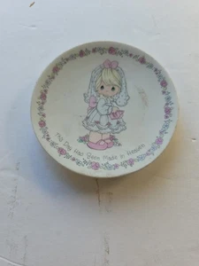 Plato de porcelana vintage de 4" Precious Moments This Day ha sido hecho en el cielo - Imagen 1 de 7