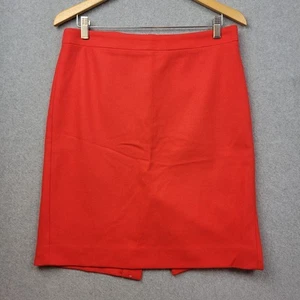 J Crew Womens Red Wool Pencil Knee Length Lined Skirt Size 10 Holiday Office - Picture 1 of 8