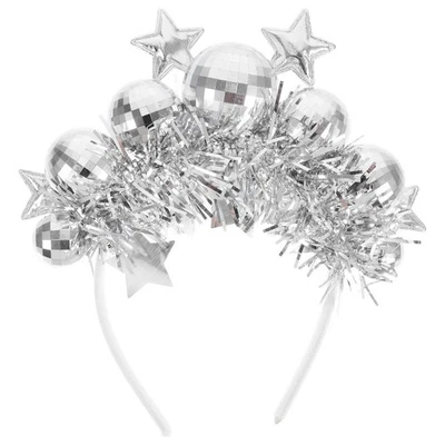  Cerchietto con sfera da discoteca in argento: copricapo con sfera da discoteca - Immagine 1 di 4