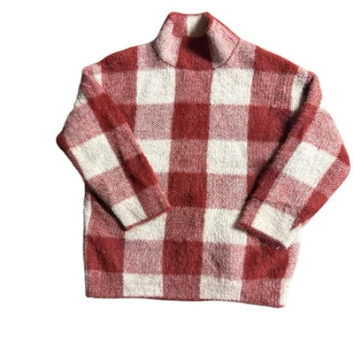 Zara Kids Girls Size 7 Buffalo Check Sweater - Image 1 of 4