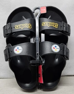 FOCO Pittsburgh Steelers Women's Double Buckle Slide Sandals Size M(7-8)/New  - Picture 1 of 12