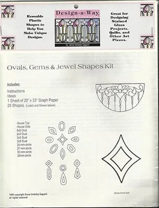 Kit en forma de joya de gemas óvalos FORMAS PLÁSTICAS REUTILIZABLES Vidrieras y diseño de edredón - Imagen 1 de 1