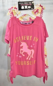 Love From The Heart Short Set  3-Piece Unicorn Pink Size 5/6 - Picture 1 of 7