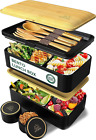 Umami Bento Box Adult Lunch Box with Utensils, 1200 ml Large, All-in-One Meal