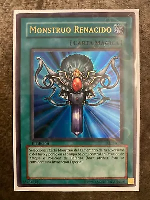 SPANISH Yugioh! Monster Reborn LOB-118 1st Edition Ultra Rare NM - Image 1 of 2