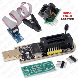 CH341A PROGRAMMATORE EEPROM FLASH BIOS 24 25 SERIES + CLIP TEST + SOP-8 150mil - Foto 1 di 10