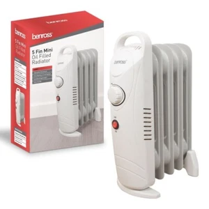 5 Fin Mini Ölgefüllter Heizkörper Heizung 500W Regelbar Thermostat Überhitzung - Bild 1 von 4