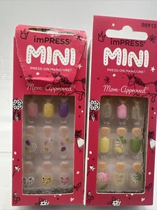 (2) SUNDRESS Flower Petal Mini Press On Manicure kids mom approved Petite Nail - Picture 1 of 4