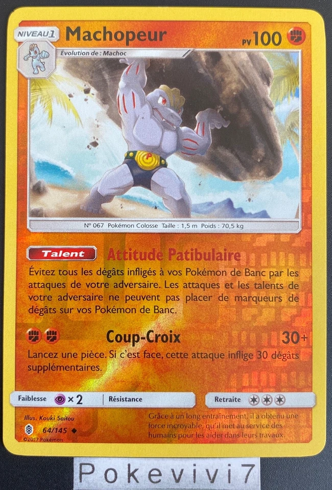 Carte Pokemon MACHOPEUR 64/145 REVERSE Soleil et Lune 2 SL2 FR NEUF - Photo 1/1
