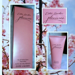 ESTEE LAUDER PLEASURES 2pc-PARFUM 3.4/100 SEALED & LOTION 2.5oz/75ml-BRAND NEW - Picture 1 of 8
