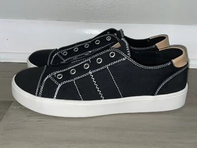 NUEVO Spenco Mujer Talla 9.5 B Mediano Sin Cordones Tenis Zapatos Negro Lona Foto 1 de 4