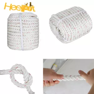 3/4 "x 100' Arborist Rope High Strength 2038 lbs (White & Red) Braided Rope - Picture 1 of 9
