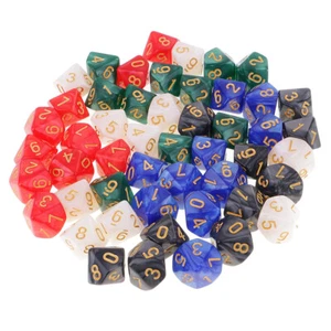 50 The Polyhedral Set Multicolored D10 Dice with Dice for - Picture 1 of 10